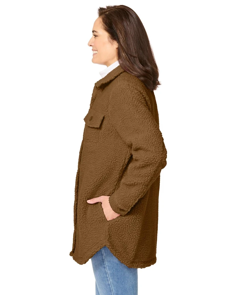 Woman Within Women's Berber Button-Front Jacket