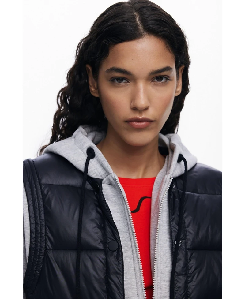 Desigual Women's Sweatshirt kombiniert mit gepolsterter Weste