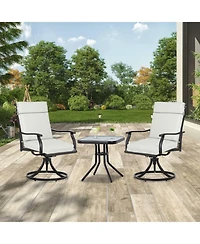 Aoodor Outdoor Dining Chair cushion Set, 37"x20"x2.8" High back with Ties and Zipper