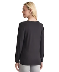 Jones New York Women's Long Sleeve Crewneck Top