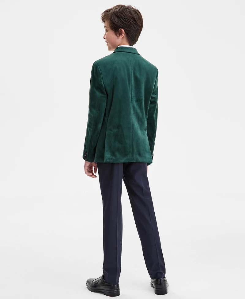 B By Brooks Brothers Boys 8-20 Green Velvet Knit Classic Sport Coat