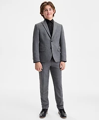B By Brooks Brothers Boys 8-20 Gray Black Flannel Herringbone Classic Sport Coat