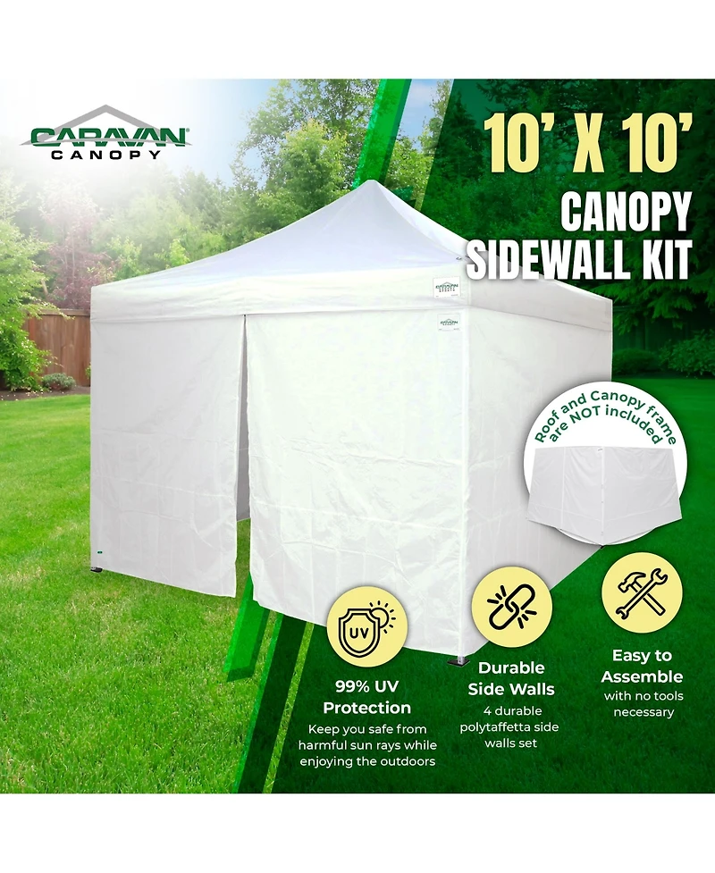 Caravan Canopy CVAN11007912014 4 Sidewall Kit Only, for Outdoor Tent, White