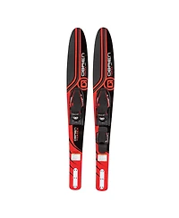 OBrien Vortex Combo 65.5 Inch Adult Mens Size 4.5-13 Wide Body Water Skis, Red