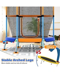 48" Toddler Trampoline for Kids with Safety Enclosure Net Heavy-duty Frame