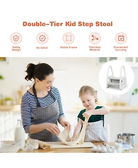 Costway Toddler Step Stool Learning Helper w/Armrest for Kitchen Toilet Potty Training