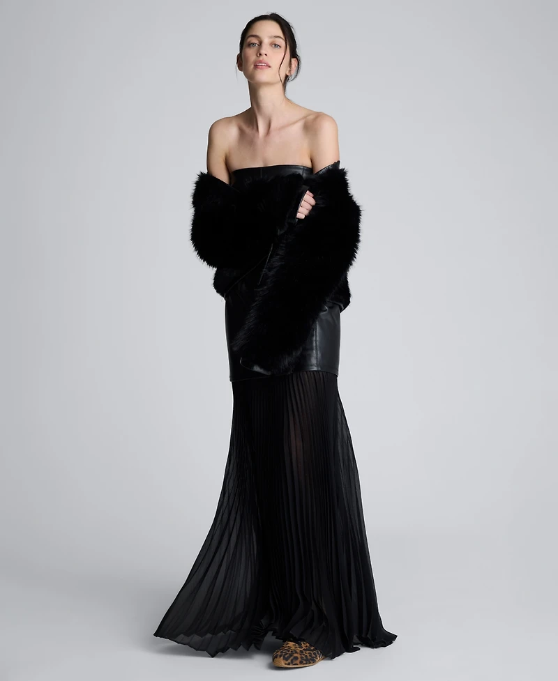 Kenneth Cole Women's Pleated Combo Corset Maxi Dress