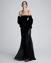 Kenneth Cole Women's Pleated Combo Corset Maxi Dress