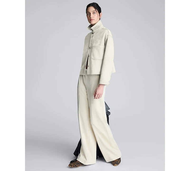 Kenneth Cole Women's Long Sleeves Collared Crop Shirt