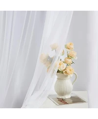 Kate Aurora Basic Elegance 2 Pack Double Layered Hotel Chic Sheer Light Defusing Curtains - 38 in. W x 63 in. L