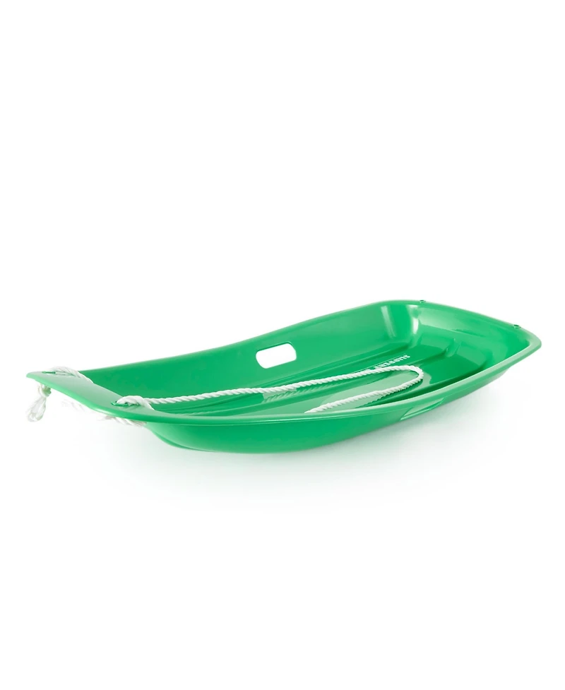Slippery Racer Downhill Sprinter Kids Toddler Plastic Toboggan Snow Sled, Green