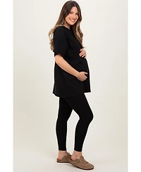 Pinkblush Maternity Light Olive Oversized Crewneck Short Sleeve and Legging Set