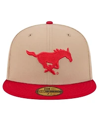 New Era Men's Khaki Smu Mustangs Two-Tone 59FIFTY Fitted Hat