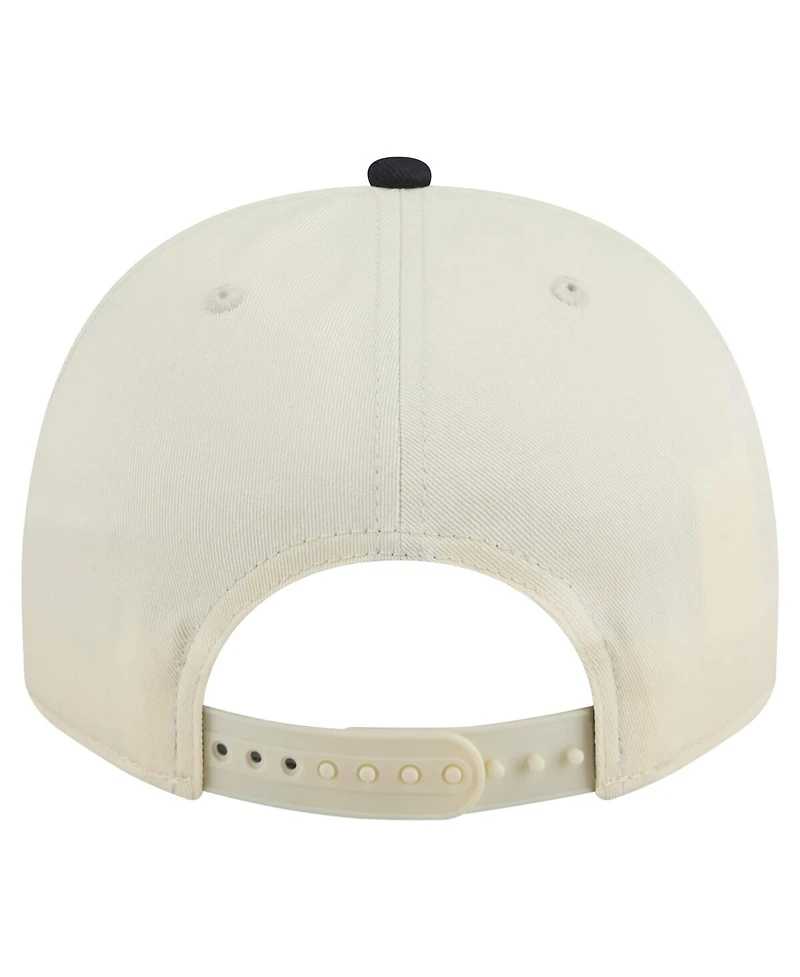 New Era Men's Cream/Navy Penn State Nittany Lions Vintage Chainstitch 9FIFTY A-Frame Snapback Hat