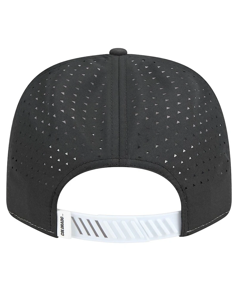 New Era Men's White/Black Colorado Buffaloes Perforated Patched 9SEVENTY Adjustable Hat