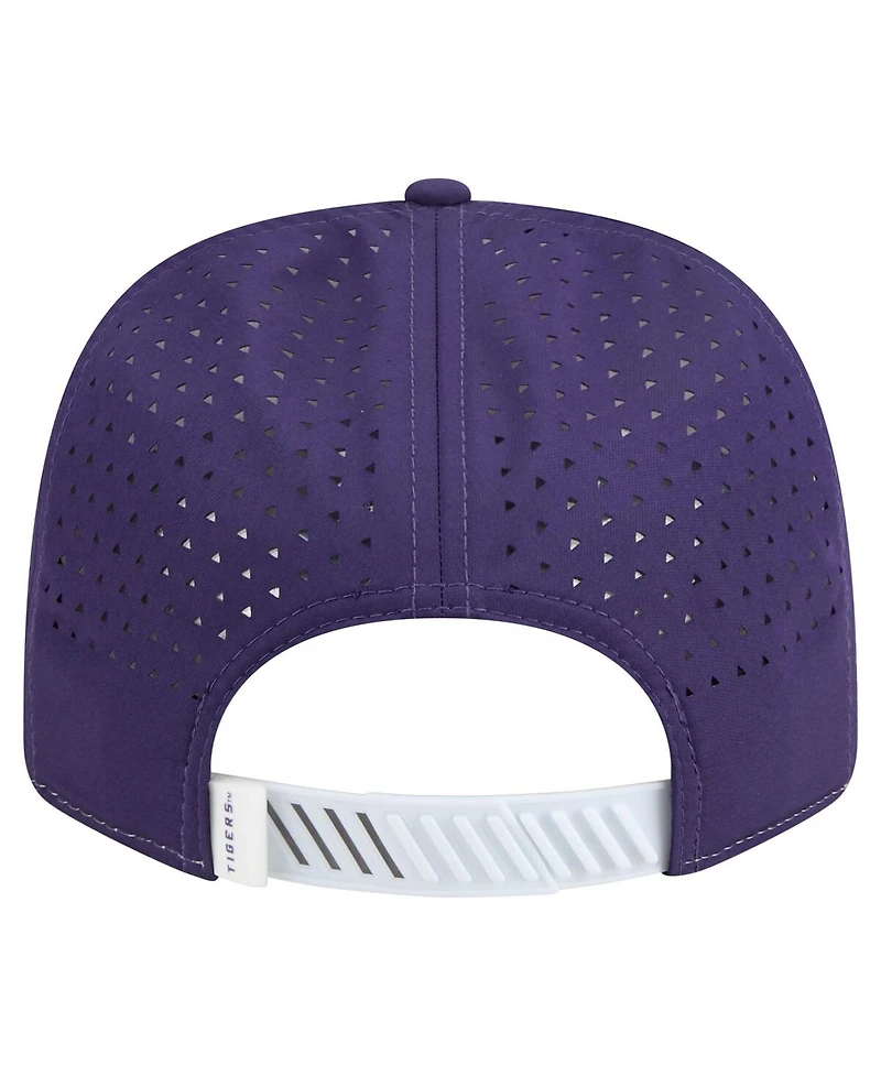 New Era Men's White/Purple Lsu Tigers Perforated Patched 9SEVENTY Adjustable Hat