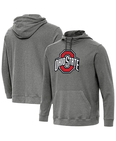 Antigua Men's Heather Charcoal Ohio State Buckeyes Cloud Pullover Hoodie