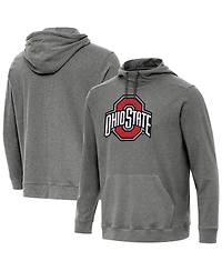 Antigua Men's Heather Charcoal Ohio State Buckeyes Cloud Pullover Hoodie