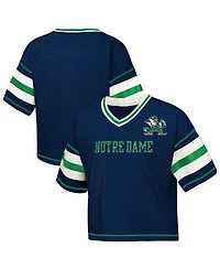 Outerstuff Big Girls Navy Notre Dame Fighting Irish Gridiron Jersey V-Neck T-Shirt