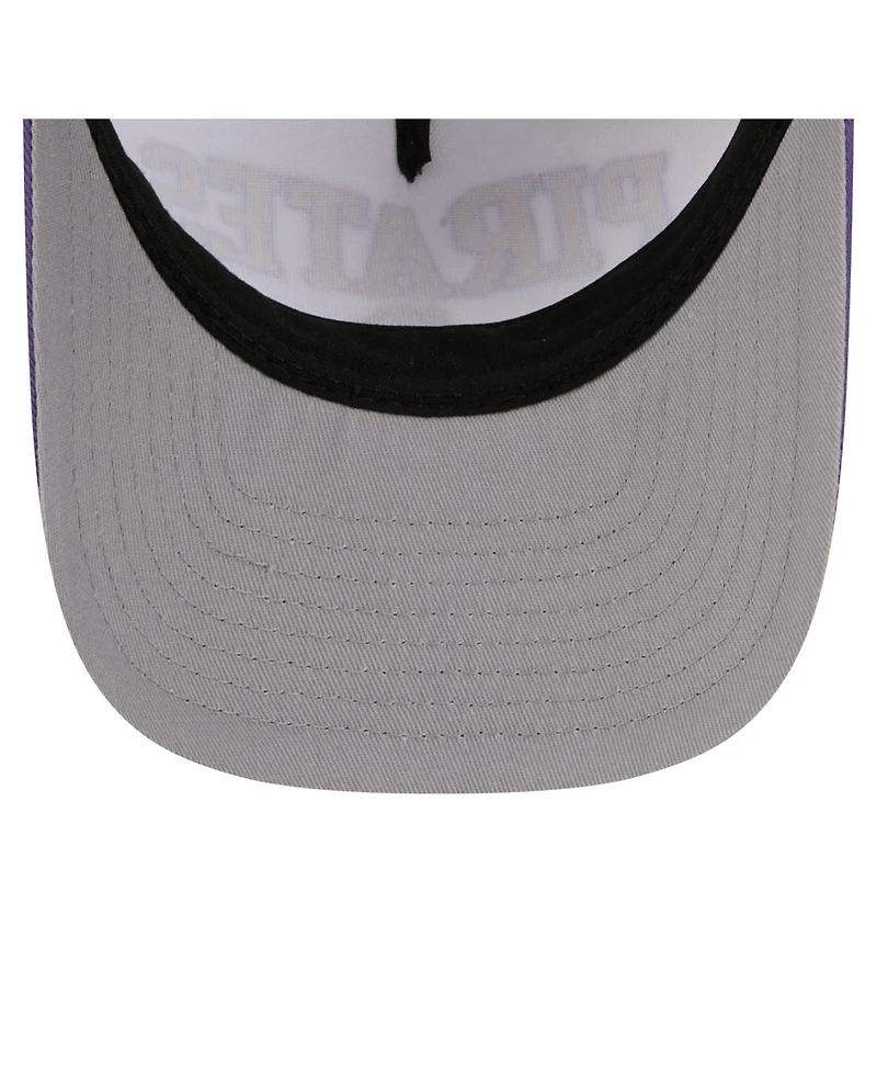 New Era Men's White/Purple Ecu Pirates Arch Two-Tone Rope 9FORTY A-Frame M-Crown Adjustable Hat
