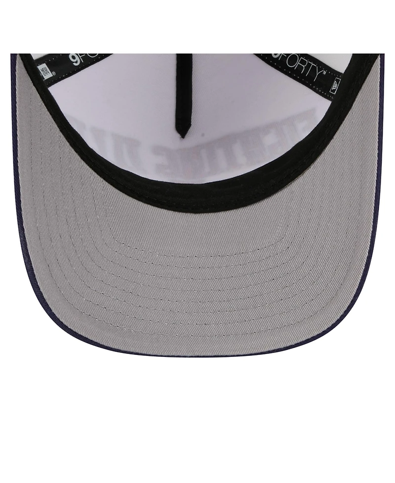 New Era Men's White/Navy Illinois Fighting Illini Arch Two-Tone Rope 9FORTY A-Frame M-Crown Adjustable Hat