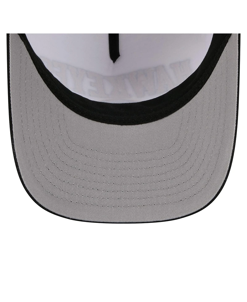 New Era Men's White/Black Iowa Hawkeyes Arch Two-Tone Rope 9FORTY A-Frame M-Crown Adjustable Hat