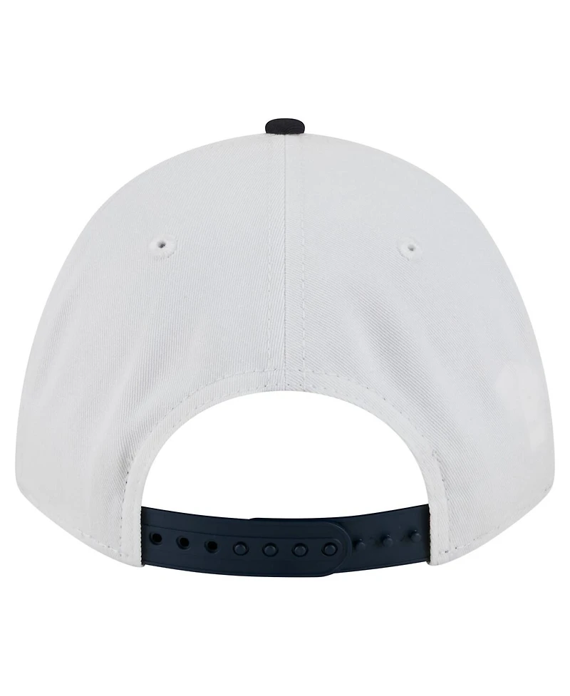 New Era Men's White/Navy Michigan Wolverines Arch Two-Tone Rope 9FORTY A-Frame M-Crown Adjustable Hat
