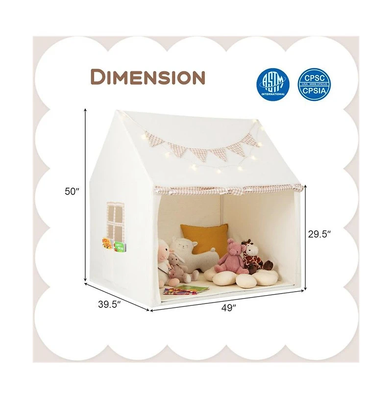 Lycvki Kids Tent with Padded Mat and 2 Breathable Windows Comfortable Children's Fort