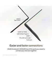 Asus Vivobook S14 Oled 14" 2.8K 120Hz Laptop, Amd Ryzen Ai 9 365 2.0GHz, 24GB Ram, 512GB Ssd, Windows 11 Home, Neutral Black