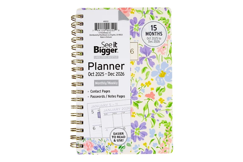 See It Bigger Small 15 Monthly Weekly Planner