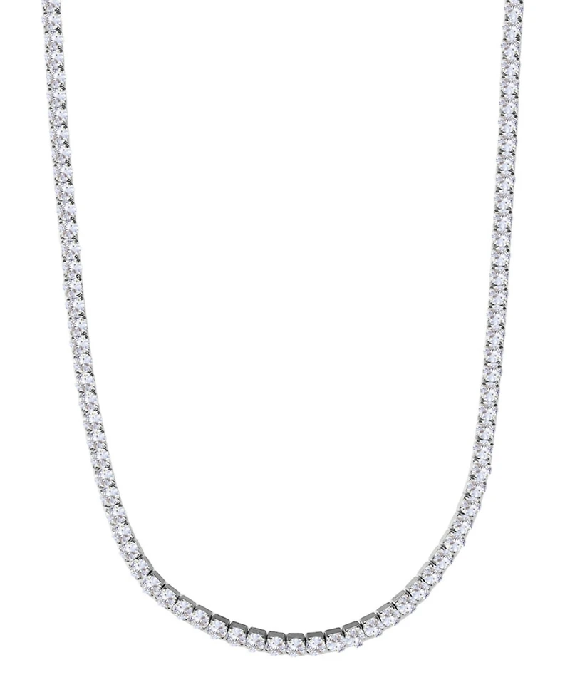 Adornia Silver Crystal 3mm Tennis Chain Necklace