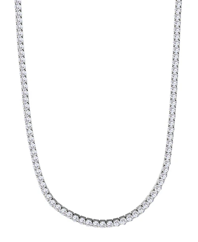 Adornia Silver Crystal 3mm Tennis Chain Necklace