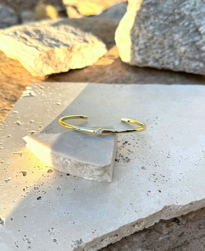Adornia Gold Cz Skinny Cuff Bracelet