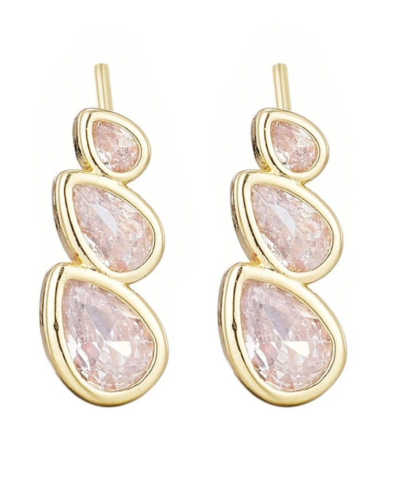 Adornia Gold Crystal Climber Earrings