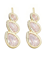 Adornia Gold Crystal Climber Earrings