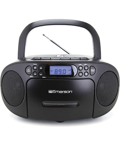Emerson Epb-3003 Portable Cd / Cassette Player with Am/Fm Radio, Programmable Memory, Dual Stereo Speakers - Black