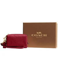 Coach Boxed Mini Patent Signature Leather Essential Cosmetic Pouch
