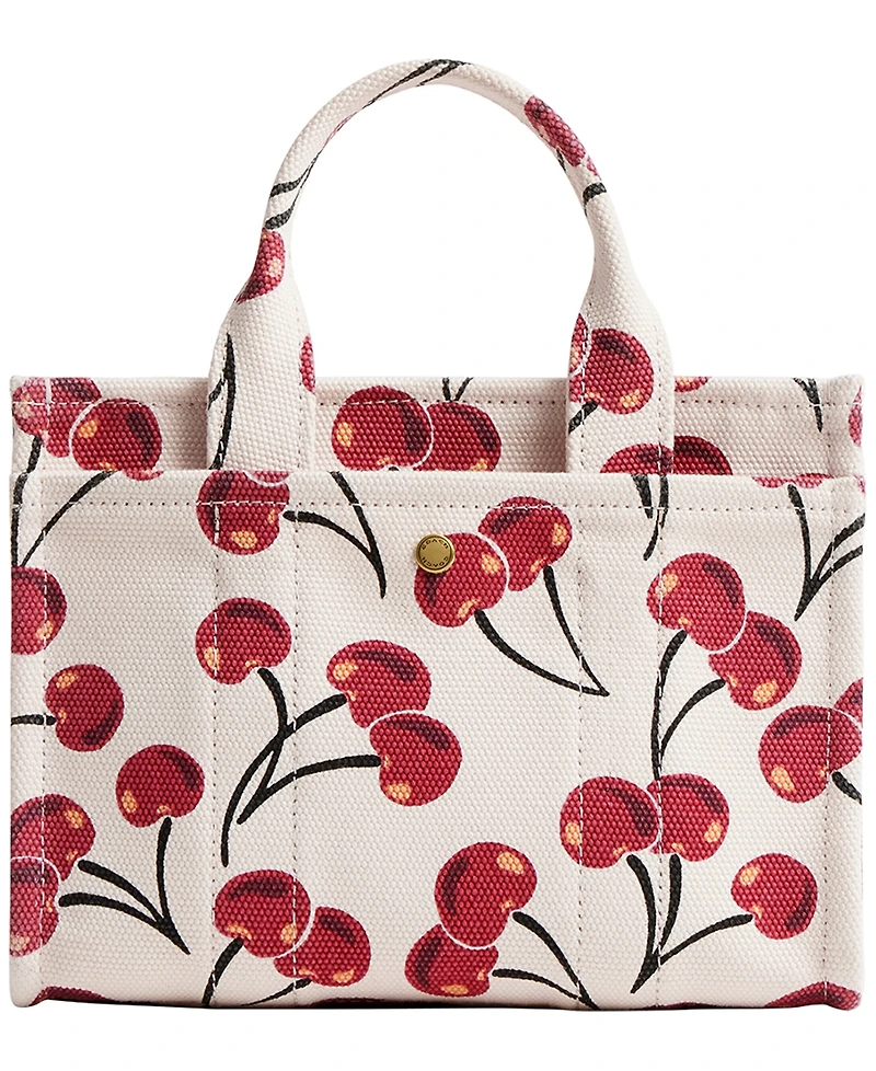 Coach Boxed Small Cherry Printed Canvas Cargo Tote Bag
