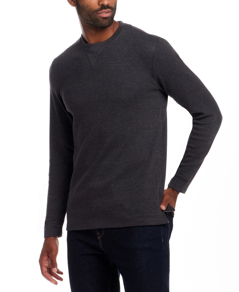 Weatherproof Vintage Men's Long Sleeve Waffle Crewneck T-Shirt