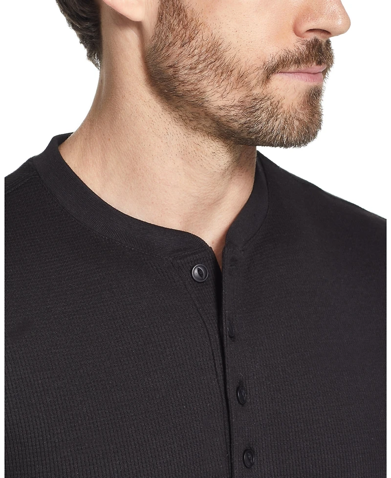 Weatherproof Vintage Men's Long Sleeved Waffle Henley T-shirt