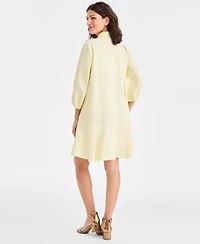 Charter Club Women's 100% Linen Flounce Shirtdress, Created for Macy's