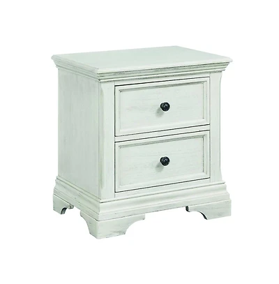 Westwood Design Olivia 2-Drawer Traditional Wood Nightstand in Brushed White