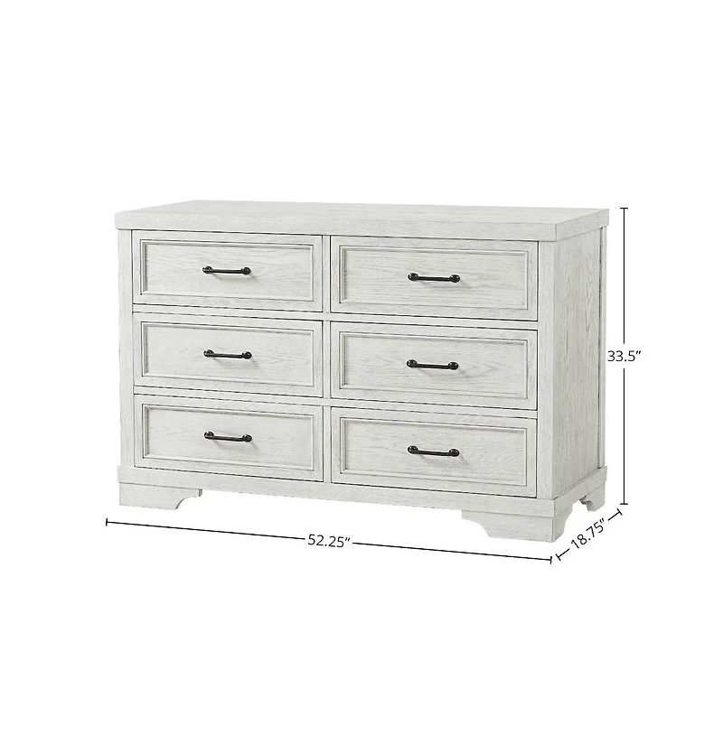 Foundry 6-Drawer Wood Dresser, White Dove