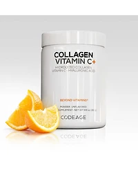 Codeage Collagen Peptides Powder + Vitamin C - 20g Grass-Fed Collagen Per Serving - Digestive Enzymes, Hyaluronic Acid, 18 Amino Acids
