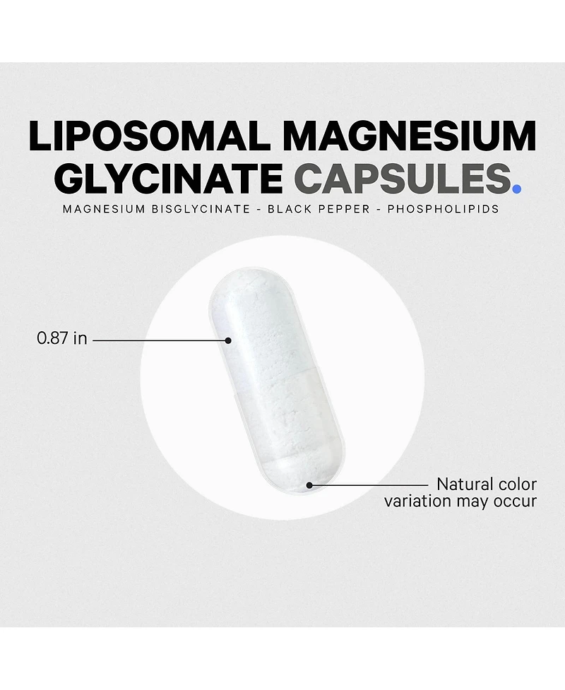 Codeage Liposomal Magnesium Glycinate Supplement - Magnesium Bisglycinate Pills - BioPerine Black Pepper - Liposomal Delivery