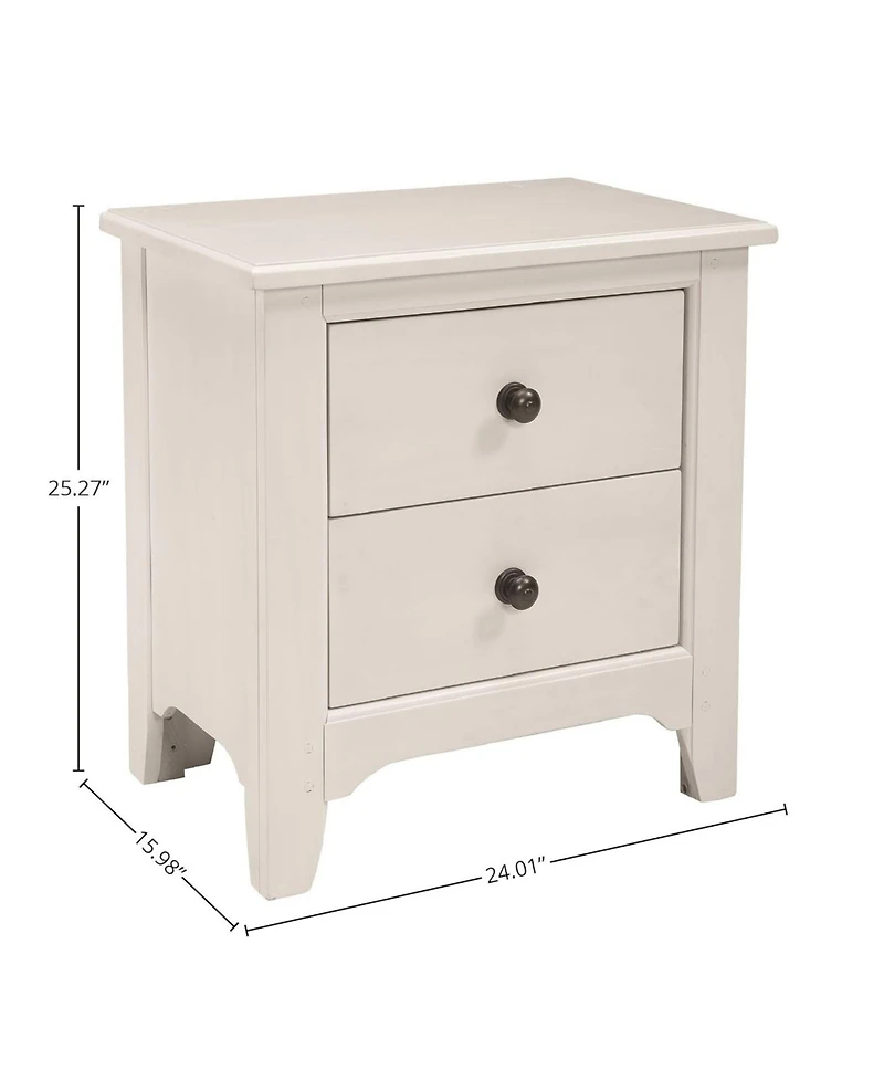 Westwood Design Taylor 2-Drawer Farmhouse Wood Nightstand in Sea Shell White