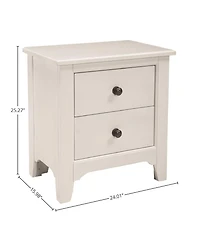 Westwood Design Taylor 2-Drawer Farmhouse Wood Nightstand in Sea Shell White