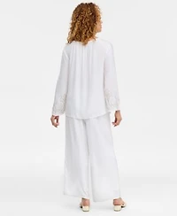 Jm Collection Womens Embroidered Blouse Pants Macys Exclusive