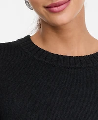 I.n.c. International Concepts Women's Ribbed-Trim Crewneck Pullover Sweater, Macy's Exclusive