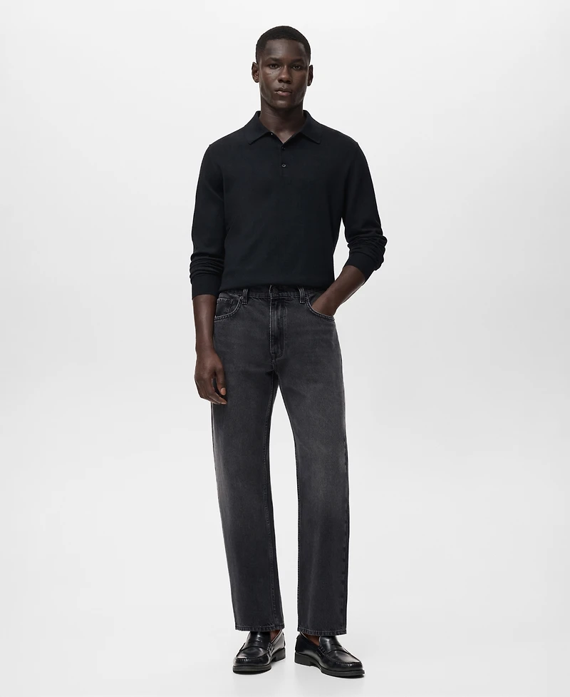 Mango Men's Moby Straight-Fit Dark-Wash Jeans